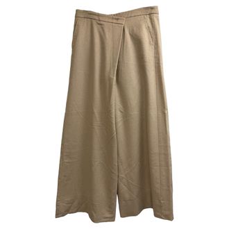 Max Mara Wide Leg Pants in Beige Camel