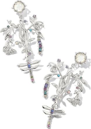 Kendra Scott Devin Convertible Silver Statement Earrings in Pastel Mix