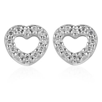 Pandora Sterling Silver Open Heart Stud Earrings