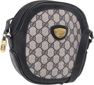 Gucci Pre-owned Vintage GG Canvas Shoulder Bag - Dames - Vintage Schoudertas - Zwart - ONE Size - Leer - Vintage