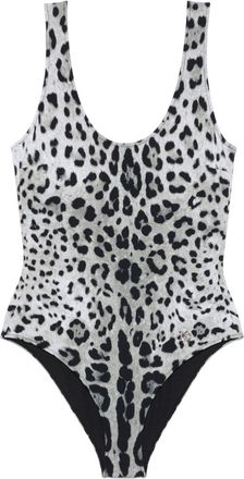 Dolce & Gabbana Leopard-Print Swimsuit - Womens - Polyamide/Elastane/Zamak