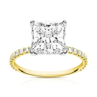 Vir Jewels 2 cttw Princess Lab Grown Diamond Engagement Solitaire Ring in 14K Yellow Gold For Women