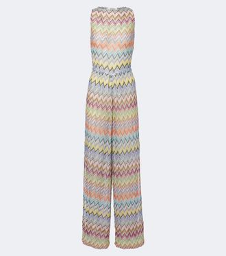 Missoni Zigzag open-back lam&eacute; jumpsuit