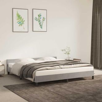 vidaXL Estructura De Cama Sin Colch&oacute;n Terciopelo Gris Claro 180x200 Cm Vidaxl