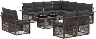 vidaXL Conjunto De Sof&aacute;s De Jard&iacute;n 12 Uds. Gris Y Gris Oscuro Vidaxl
