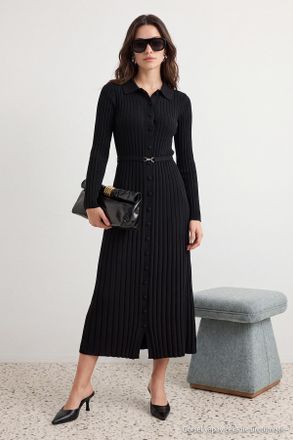 Trendyol Modest Dames Zwart Effen Midi Lang Casual A-lijn Modest Jurken