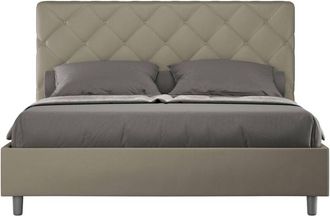 Itamoby Itamoby - Letto matrimoniale con rete imbottito 160x190 similpelle cappuccino Priya