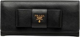 Prada Pre-owned Vintage Lange Portemonnee - Dames - Vintage Accessoires - Zwart - ONE Size - Leer - Vintage