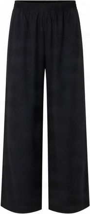 Fabiana Filippi Black High-Waisted Wide-Leg Wool-Blend Flannel Pants