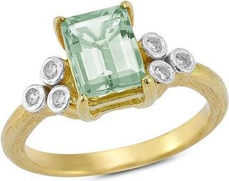 I.Reiss Company 14K 1.59 Ct. Tw. Diamond & Green Amethyst Cocktail Ring