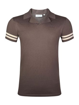 Siksilk Poloshirt SIKSILK Siksilk Polo Tournament Revere Polo, Herren, Gr. XL, braun, Obermaterial: 54% Viskose CV. 46% Polyester PES., Shirts Poloshirt