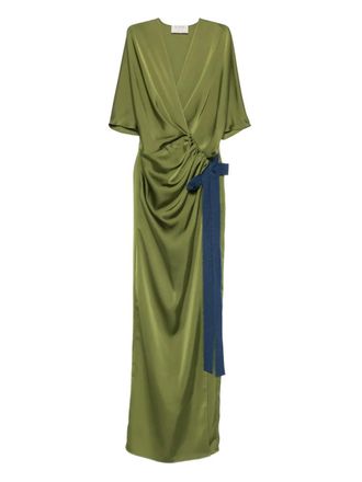 V:PM ATELIER draped tie-detail dress - Green