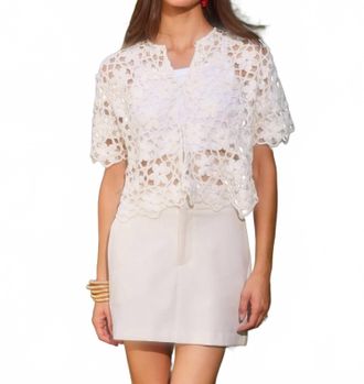 Fifteen Twenty Kamille Crochet Shirt In White