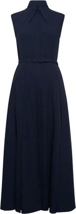 Gabriela Hearst Durand pleated belted maxi dress - Blue
