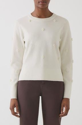 L.k. Bennett Buttercup Beaded Merino Wool & Cotton Sweater in Ivory at Nordstrom Rack, Size Xx-Large