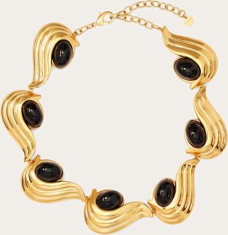 Ferragamo Women Necklace with gems Black