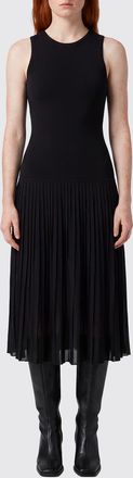 Alaia Off-the-Shoulder Pleated Viscose Knit Slim Fit Midi Dress