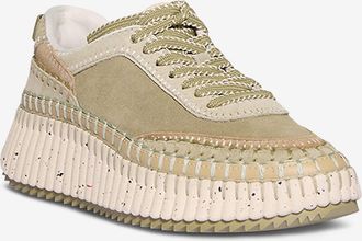 Chloé Keilsneakers aus Leder und Stoff Nama