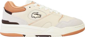 Lacoste Lineshot 124 3 Mens Off White/Brown Trainers - Size UK 10.5