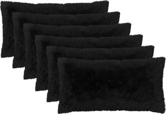 vidaXL Funda De Almohada 6 Pcs Heerlen Negro 40 X 70 Cm Fleece Pv Vidaxl