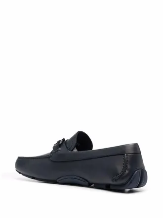 Ferragamo Embossed-Logo Leather Loafer - Navy