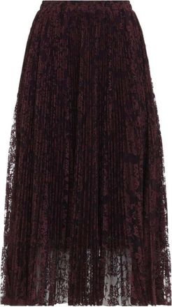 Ermanno Scervino Maroon Lace Midi Skirt