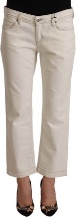 Dolce & Gabbana Womens Beige Jeans - Ivory Cotton - Size 29 (Waist)