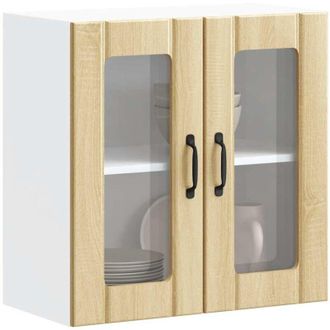 vidaXL Pensile da Cucina con Porta in Vetro Lucca Rovere Sonoma - Vidaxl