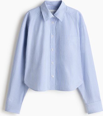 H&M Hemdbluse aus Popeline - Blue