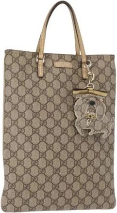 Gucci Pre-owned Canvas Tote Bag - Dames - Vintage Shopper - Beige - ONE Size - Vintage