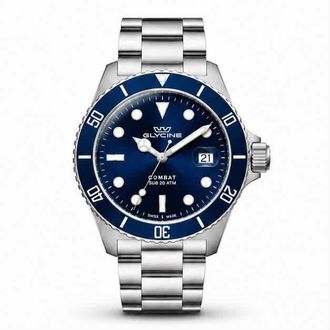 Glycine Combat Quartz Blue Dial Mens Watch GL1064