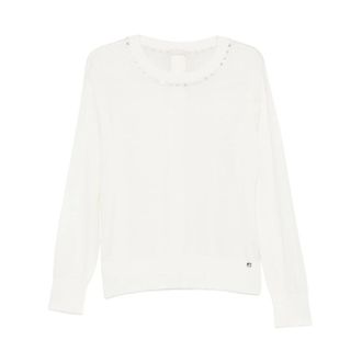 Liu Jo Round-neck Knitwear, female, White, Size: L Crewneck Cardigan