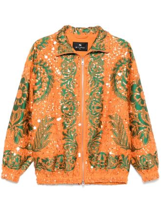 Etro sequin-embellished bomber jacket - Orange