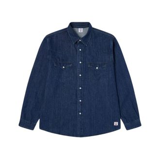Edwin Denim Western Overhemd met Drukknoopsluiting - Heren - Spijkeroverhemden - Blauw - XL - Denim - Overhemden
