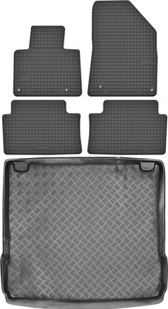 OEM Juego De Alfombrillas De Goma Para Citoren C5 Ii Estate (2008-2017) + Alfombrilla Para El Maletero