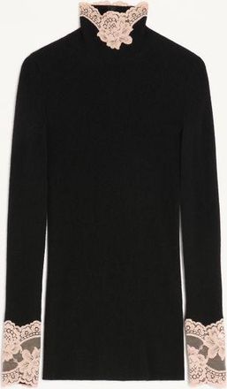 Valentino Maglia In Cashmere Donna NERO/ROSE DUST S
