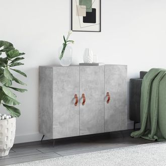 vidaXL Vidaxl - Aparador De Madera De Ingenier&iacute;a Gris Hormig&oacute;n 90x34x80 Cm