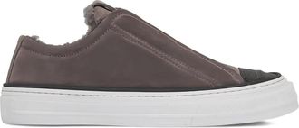 Brunello Cucinelli Sneakers con bordo shearling - Marrone