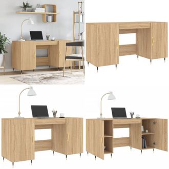 vidaXL Scrivania Rovere Sonoma 140x50x75 cm in Legno Multistrato - Scrivania da studio - Scrivania da ufficio