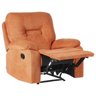 Beliani Beliani - Sill&oacute;n Reclinable Manual Moderno Acolchado De Tela Naranja Bergen