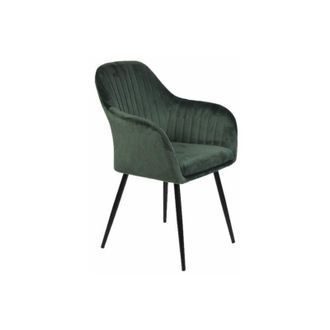 San Marco San Marco - Poltrona imbottita in velluto verde petrolio con gambe in ferro nero 1 poltrona