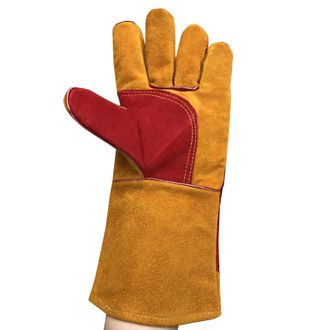 OEM Guantes Resistentes Al Calor Para Barbacoa, Guantes De Cuero Grueso Aislantes Para Soldadura El&eacute;ctrica, Barbacoa Y Soldadura El&eacute;ctrica, Color Amarillo