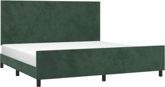 vidaXL Estructura Cama Sin Colch&oacute;n Terciopelo Verde Oscuro 200x200 Cm Vidaxl