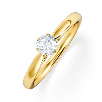 The Diamond Store Certified Low Set Chloe 18K Gold Diamond Engagement Ring 0.33CT-G-H/SI