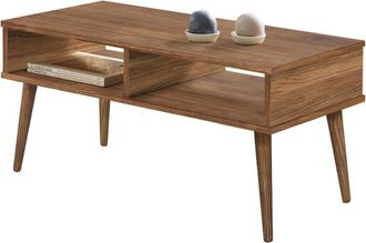 HOGAR 24 Mesa de centro dise&ntilde;o vintage, madera maciza dos compartimentos