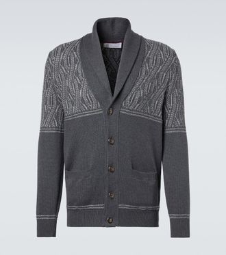 Brunello Cucinelli Intarsia cotton cardigan
