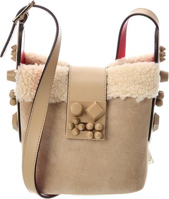 Christian Louboutin Suede, Sherpa & Leather Shoulder Bag