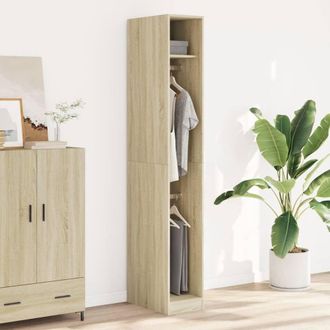 Berkfield Home Wardrobe Sonoma Oak 30x50x200 cm Engineered Wood in Light Oak | Size: 30 x 50 x 200 cm