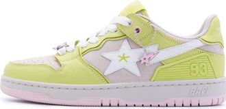 A Bathing Ape (WMNS) A BATHING APE Sk8 Sta Leather Low Yellow Pink BPYSNSN0098XJ