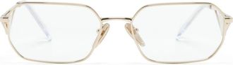 Prada geometric-frame glasses - women - Metal - 54 - Gold